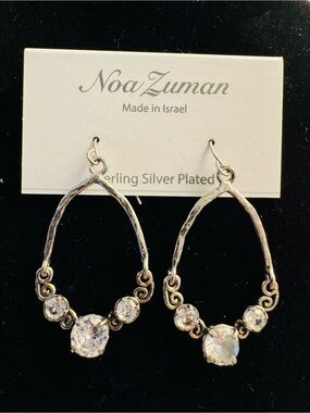 Noa Zuman Silver-Plated Crystal Drop Earrings - Silver
